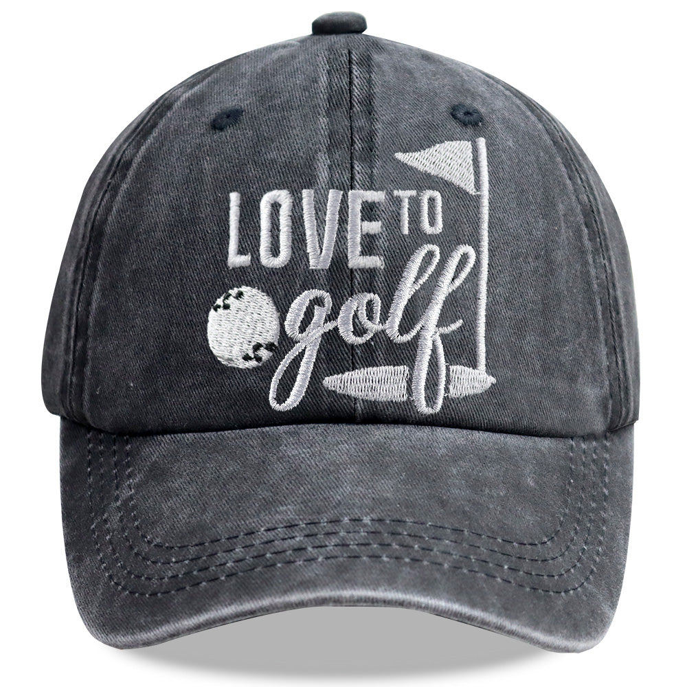 Golf Hats for Men Women, Golf Gifts for Mom Dad, Adjustable Embroidered Wash Cotton Baseball Cap - Image 3