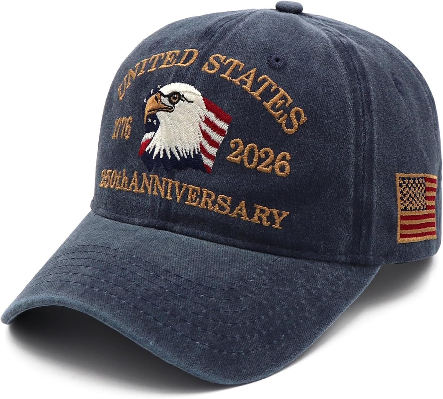 250 Anniversary USA Hat, Eagle Patriotic Embroidery Baseball Cap - Image 2