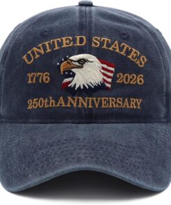 250 Anniversary USA Hat, Eagle Patriotic Embroidery Baseball Cap