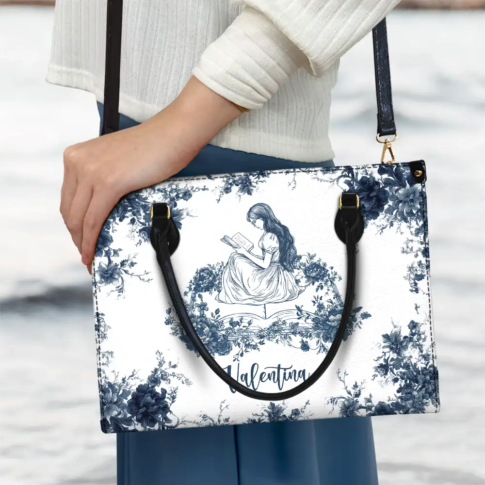 A Chapter Of Chinoiserie Toile - Personalized Leather Bag - Image 3