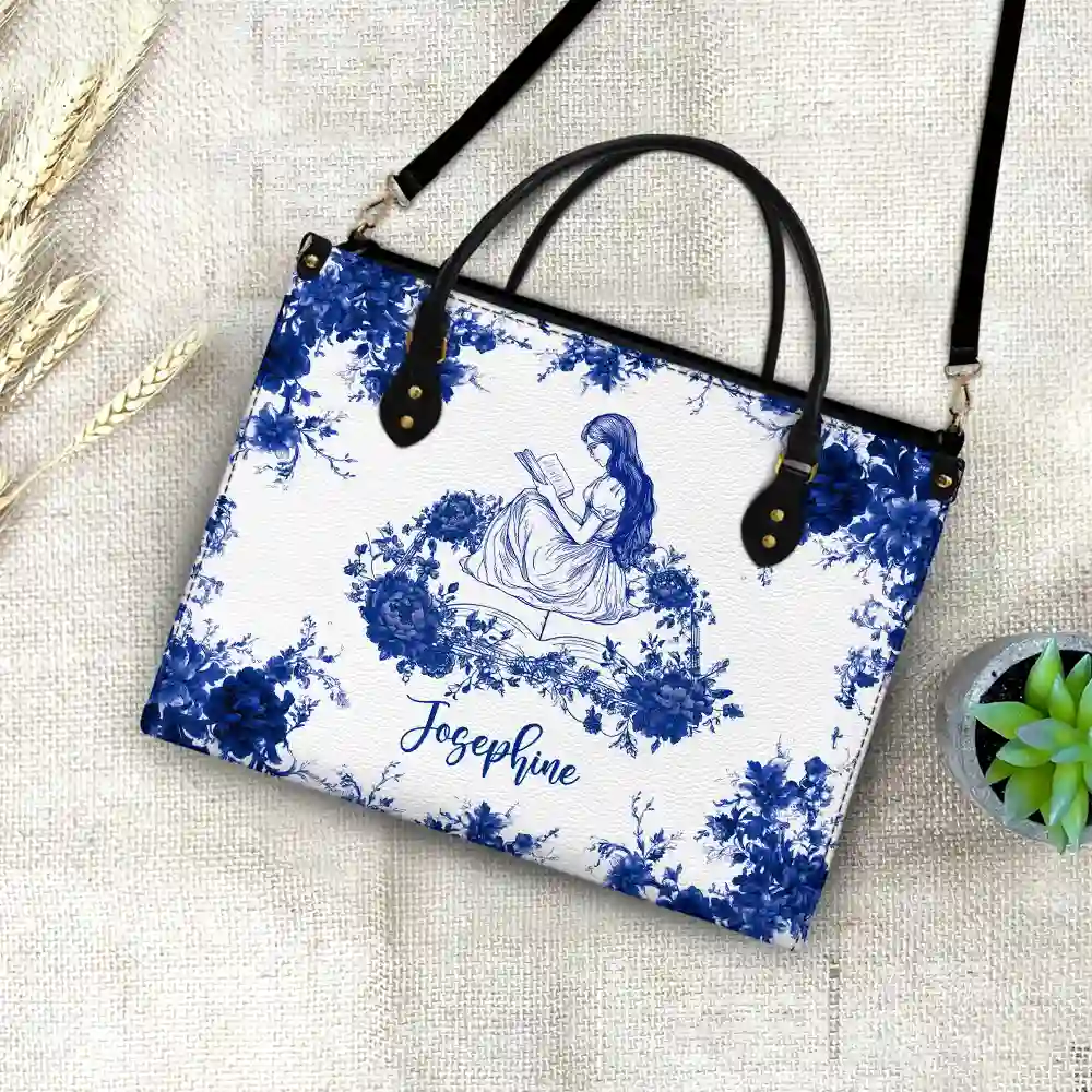 A Chapter Of Chinoiserie Toile - Personalized Leather Bag - Image 4