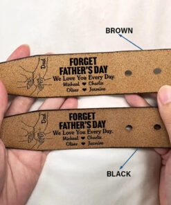 Alternative view of Father We Love You Every Day - Personalized Engraved Leather Belt