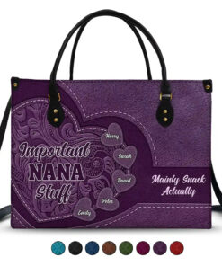 Important Nana Stuff - Personalized Leather Bag