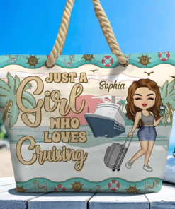 Just A Girl Who Loves Cruising - Personalized Beach Bag