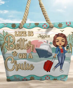 Alternative view of Just A Girl Who Loves Cruising - Personalized Beach Bag