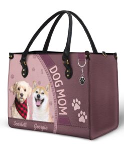 Alternative view of Custom Photo Dog Cat Mom - Gift For Cat Mom, Dog Mom, Pet Lovers - Personalized Leather Bag