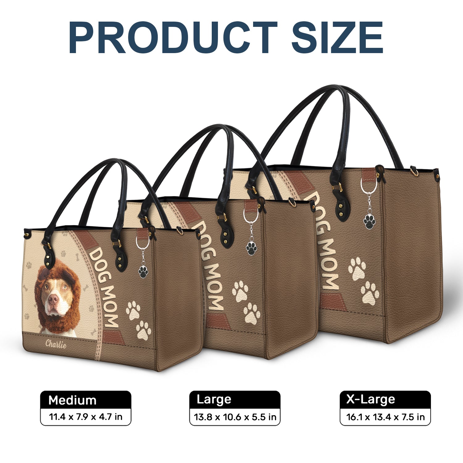 Custom Photo Dog Cat Mom - Gift For Cat Mom, Dog Mom, Pet Lovers - Personalized Leather Bag - Image 6