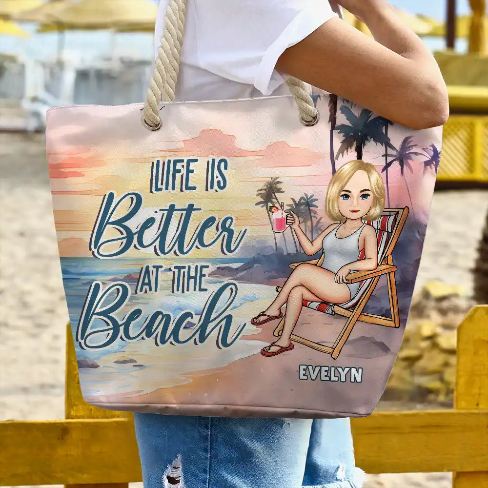 Beach Lovin' Girl - Personalized Beach Bag - Image 3