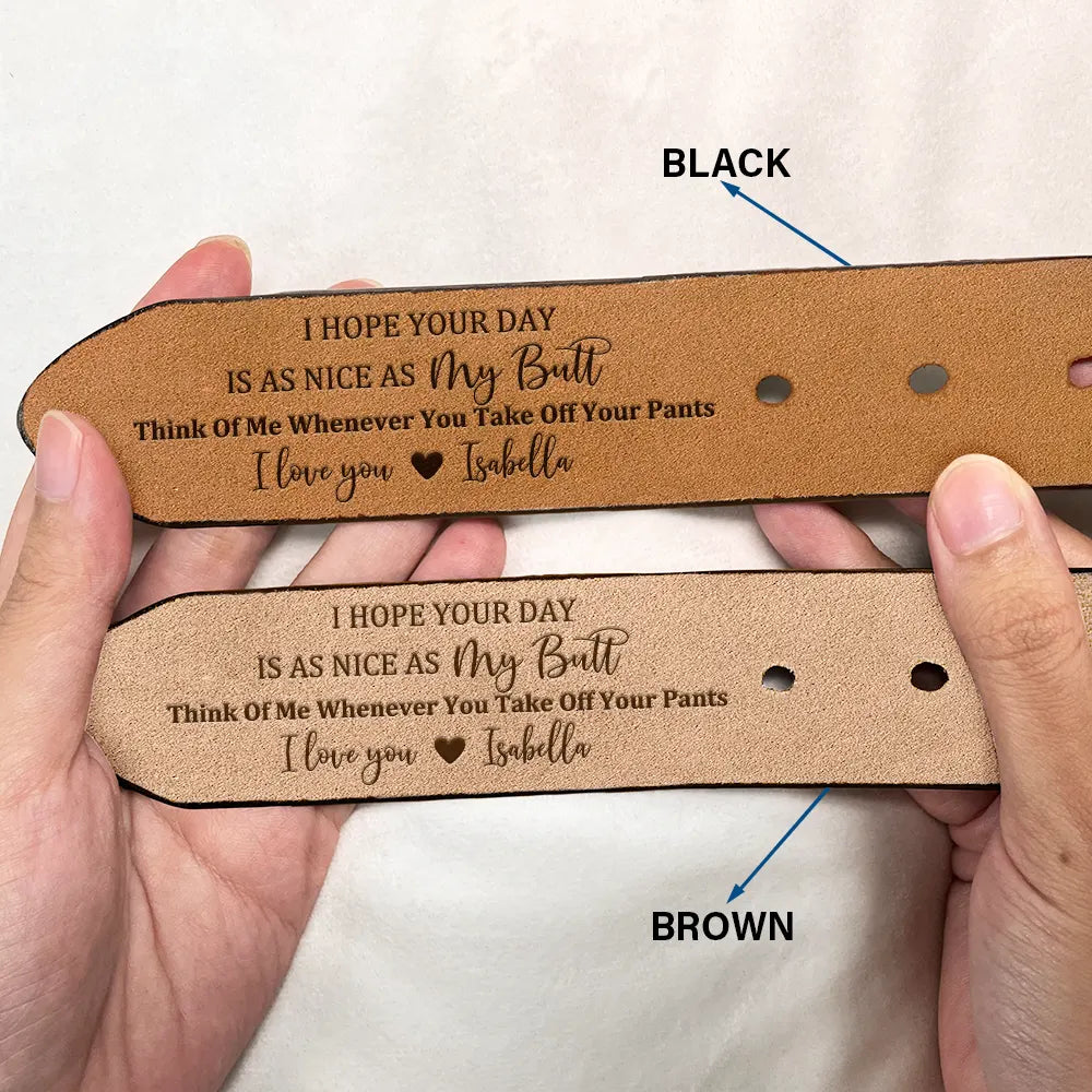 Couple I Love You For Who You Are - Personalized Engraved Leather Belt - Image 2