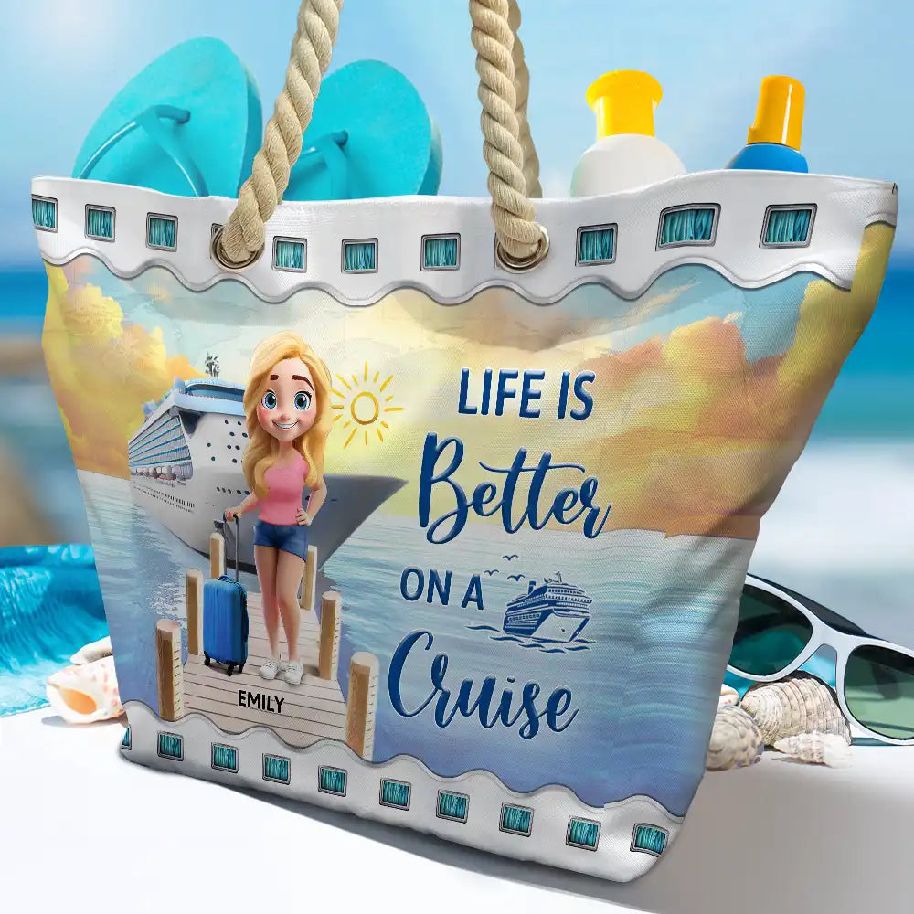 All My Cruise Crap - Personalized Beach Bag - Image 4