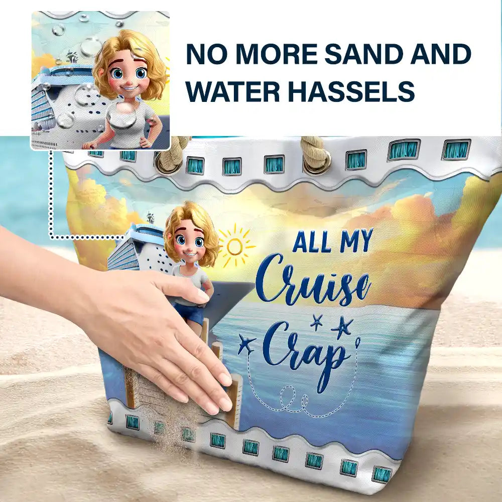 All My Cruise Crap - Personalized Beach Bag - Image 6