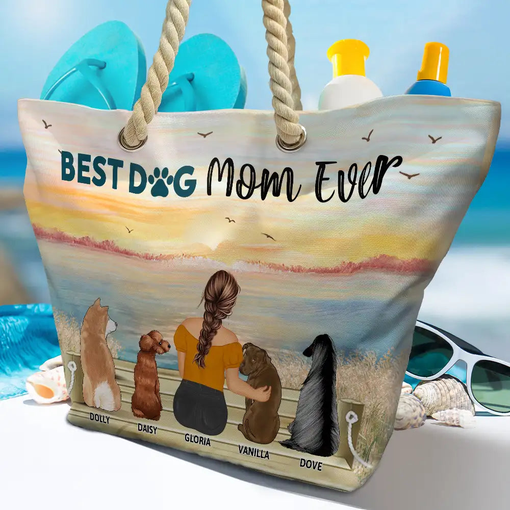 A Girl And Her Dog A Bond That Can't Be Broken - Personalized Beach Bag - Image 4