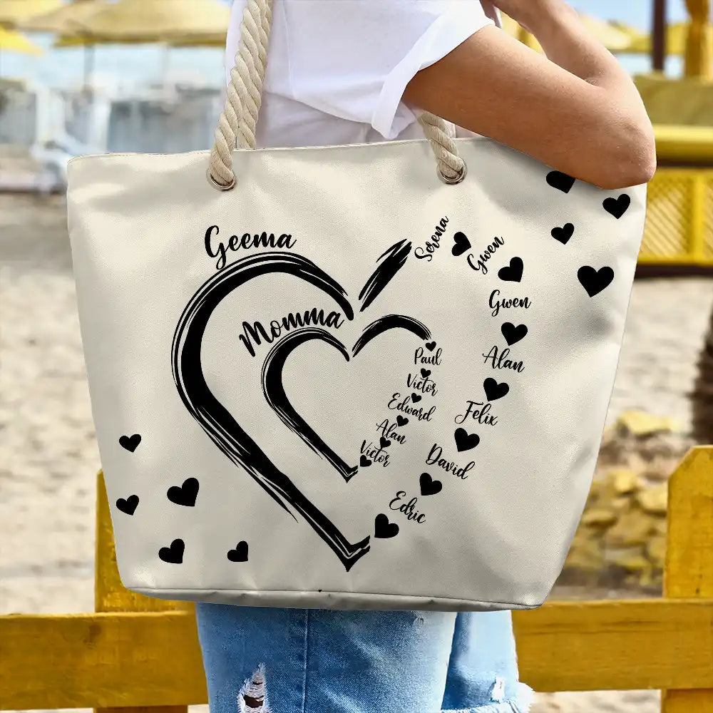 Mom Grandma Little Sweethearts - Personalized Beach Bag - Image 3
