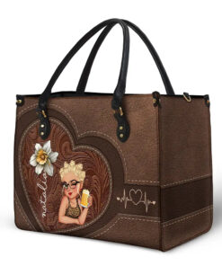 Alternative view of Birth Flowers Bloom Where You're Planted Woman Mom Grandma - Personalized Leather Bag