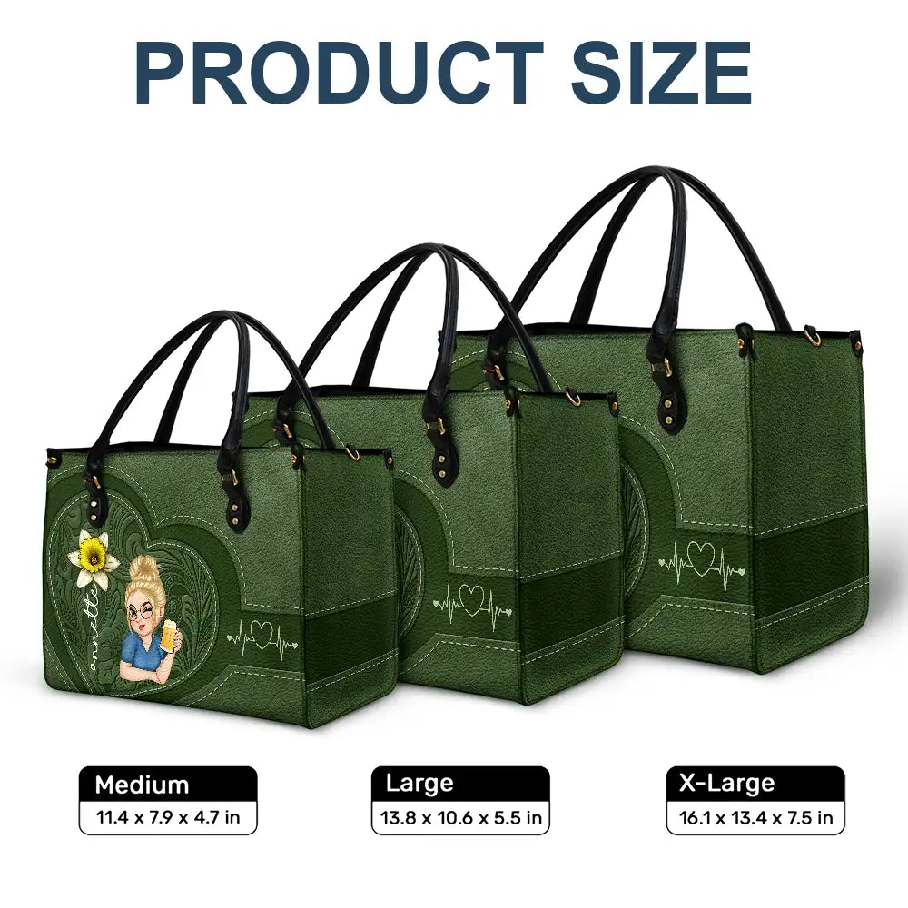 Birth Flowers Bloom Where You're Planted Woman Mom Grandma - Personalized Leather Bag - Image 6