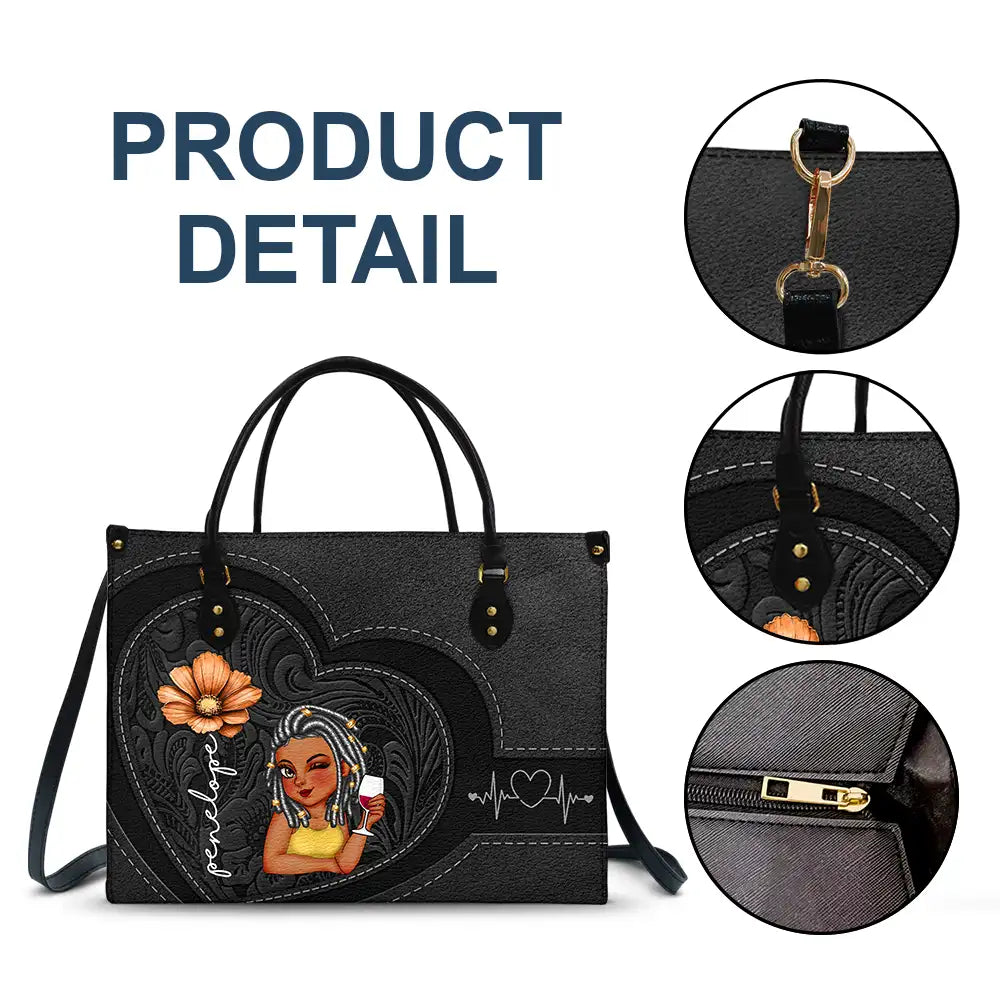 Birth Flowers Bloom Where You're Planted Woman Mom Grandma - Personalized Leather Bag - Image 7