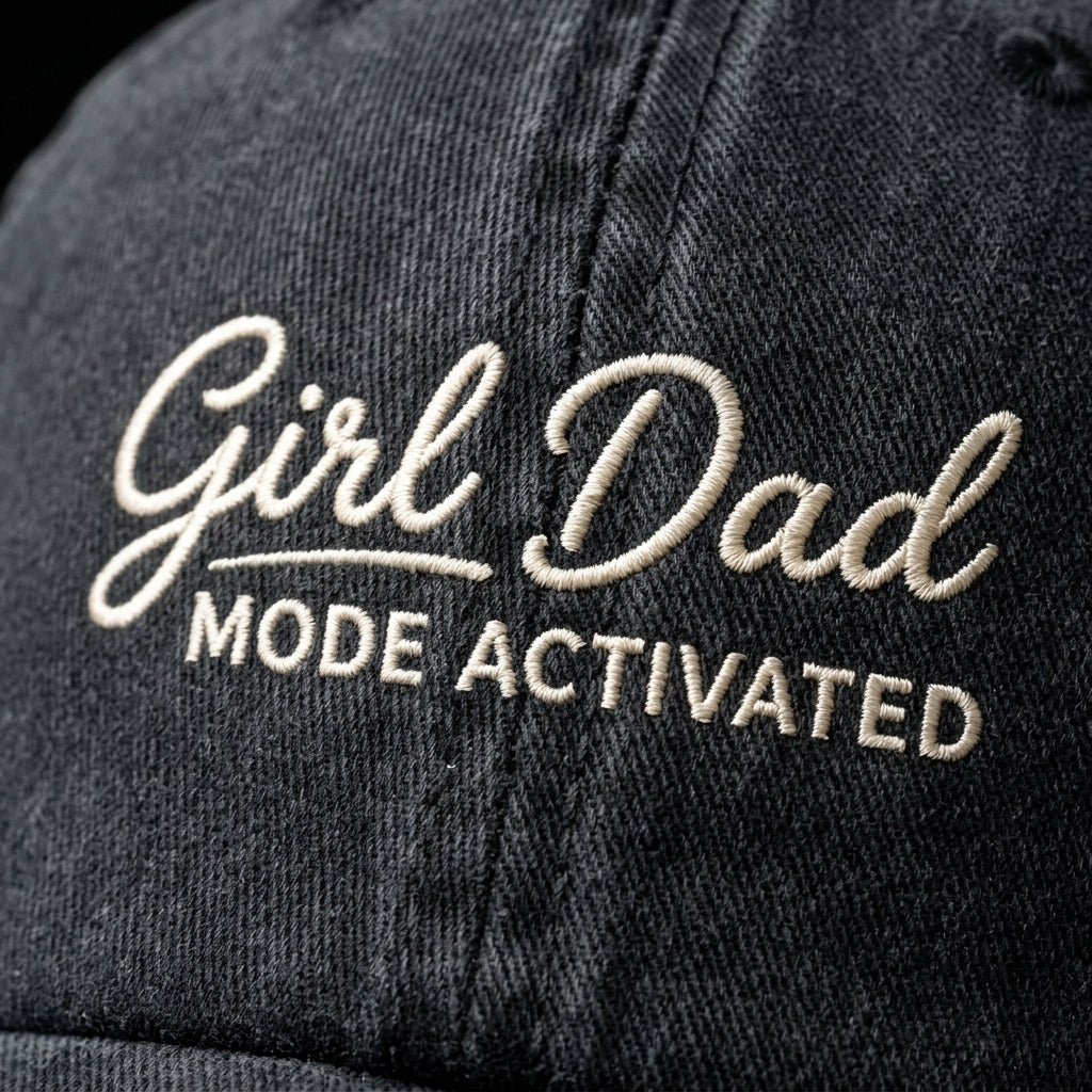 Girl Dad Mode Activated, Father's Day Retro Faux Embroidery Cap, Gift For Him - Image 2