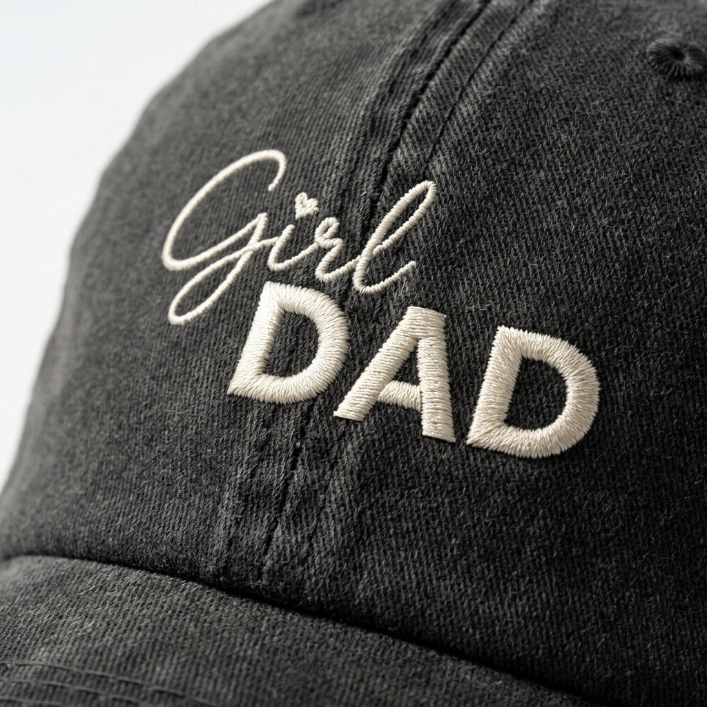 Girl Dad, Father's Day Retro Faux Embroidery Cap, Gift For Him - Image 2