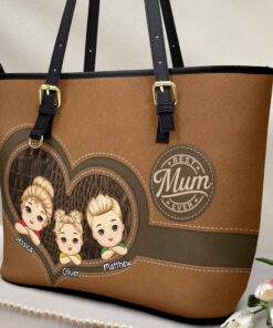 Alternative view of Best Mom Ever - Personalized Leather Tote Bag