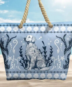 Chinoiserie Toile Dog Marine Pattern - Personalized Beach Bag