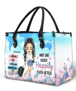 Alternative view of Just A Girl Who Loves Traveling - Gift For Travel Lovers - Personalized Leather Bag