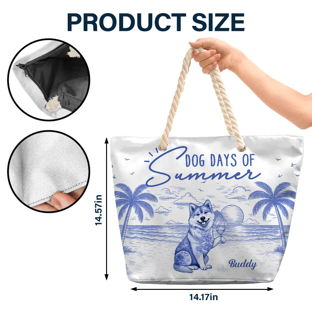 Dog Days Of Summer - Personalized Beach Bag - Image 5