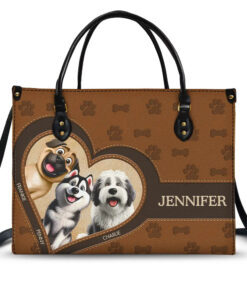Dog Mom 3D Cute Effect Dog - Personalized Leather Bag