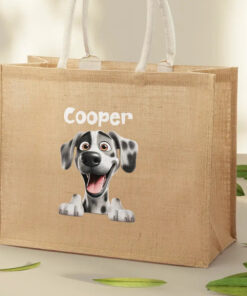 Alternative view of Dog Mom Cat Mom - Personalized Jute Beach Bag