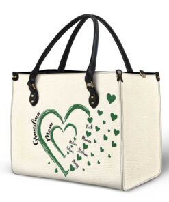 Alternative view of Mom's Grandma's Sweethearts - Gift For Mother, Grandmother - Personalized Leather Bag