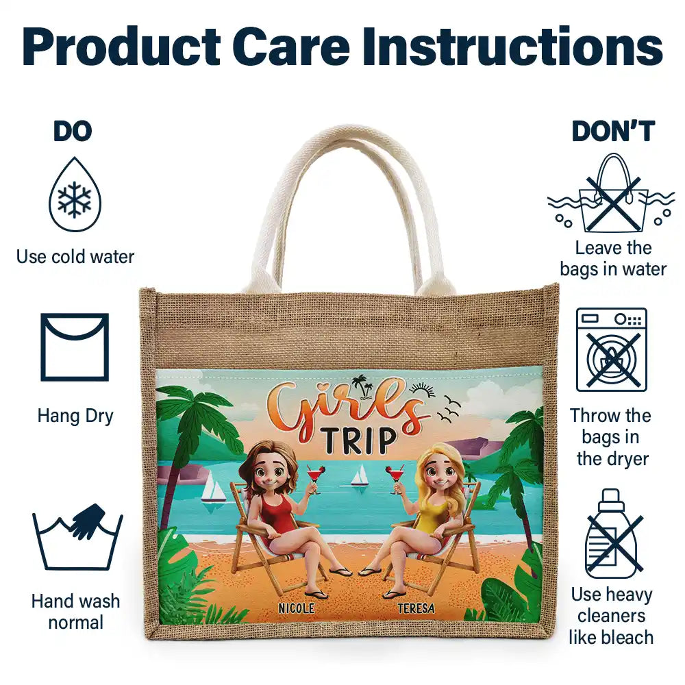 Girls Trip - Personalized Jute Tote Bag - Image 6