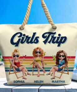 Girls Trip Besties Beach Vacation - Personalized Beach Bag