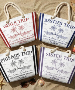 Girls Trip Friends Beach Drink - Personalized Beach Bag