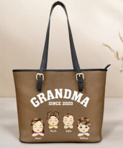 Grandma Mommy Since - Personalized Leather Tote Bag