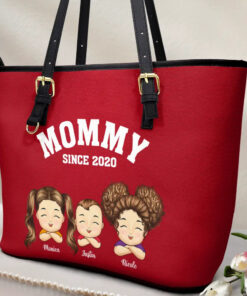 Alternative view of Grandma Mommy Since - Personalized Leather Tote Bag