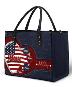 Alternative view of Grandma's Little Sweethearts US Flag - Personalized Leather Bag