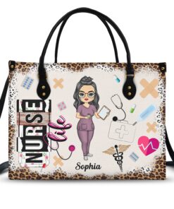 Nurse Life - Gift For Nurse - Personalized Leather Bag