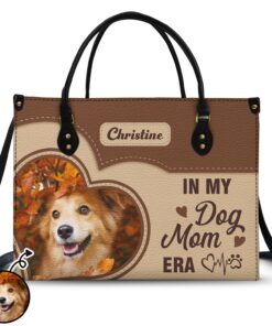 Custom Photo In My Dog Cat Mom Era - Gift For Dog Mom, Cat Mom - Personalized Leather Bag
