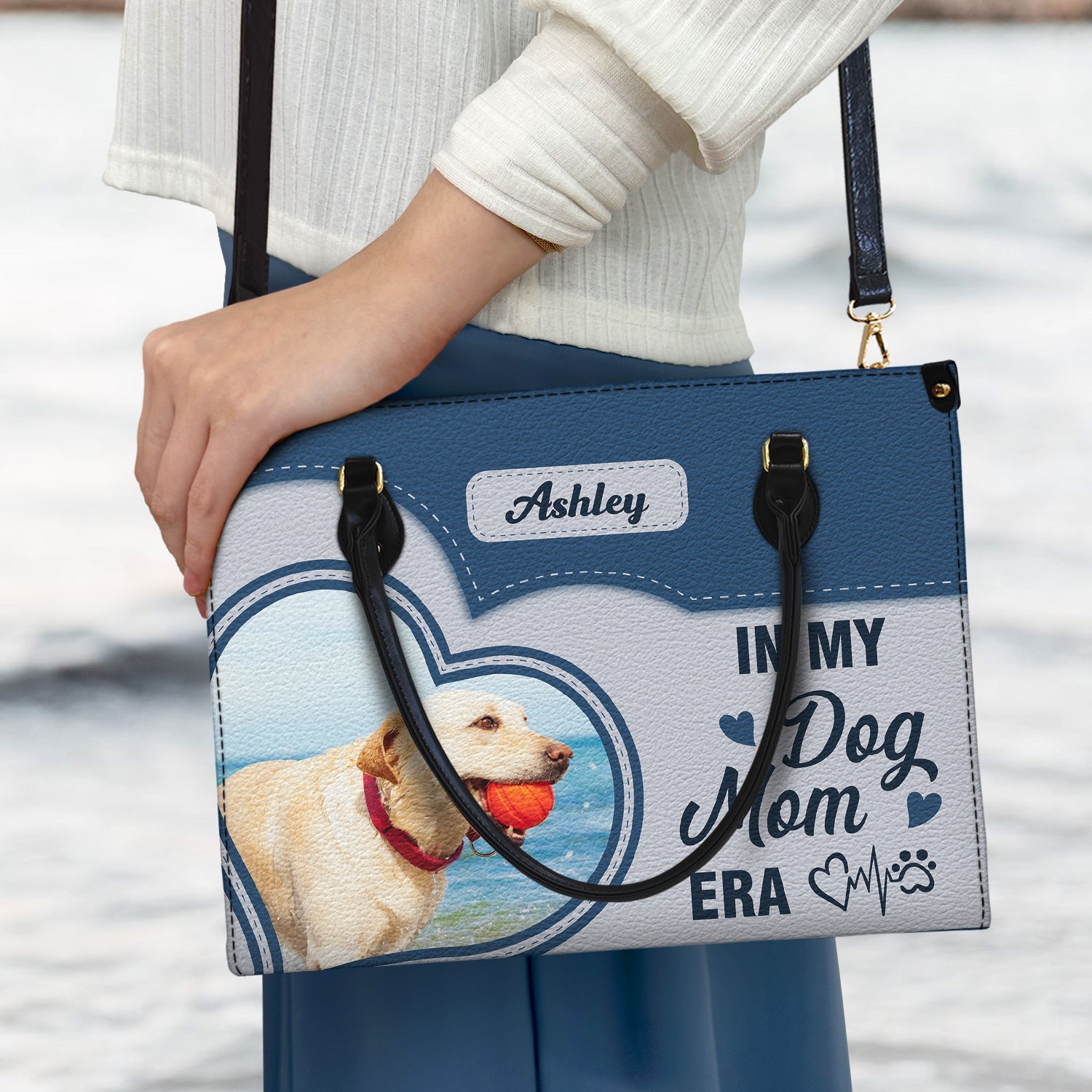 Custom Photo In My Dog Cat Mom Era - Gift For Dog Mom, Cat Mom - Personalized Leather Bag - Image 3