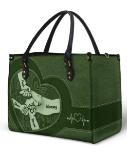 Alternative view of Hands In Hands Mom Nana And Children - Personalized Leather Bag