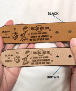 Alternative view of I Love You Either Way - Personalized Engraved Leather Belt