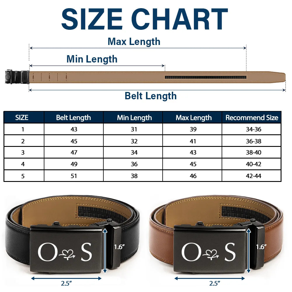 I Promise I'll Always By Your Side - Personalized Leather Belt With Engraved Buckle - Image 5