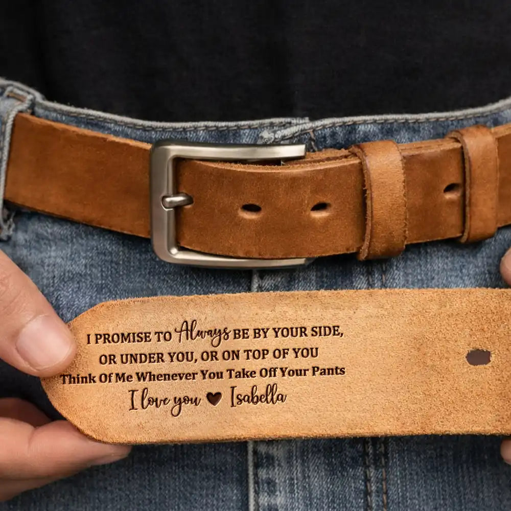 I Sucked It So It's Mine - Personalized Cowhide Leather Belt - Image 3