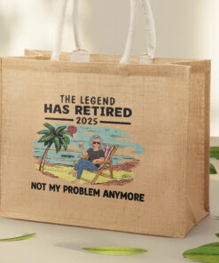 Alternative view of I'm Retired I Don't Have To - Personalized Jute Beach Bag