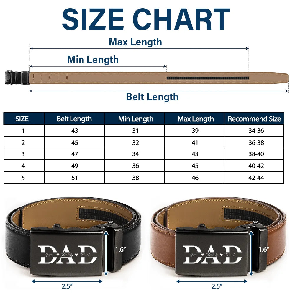 It Reminds You How Much We Love You Dad Papa - Personalized Leather Belt With Engraved Buckle - Image 5