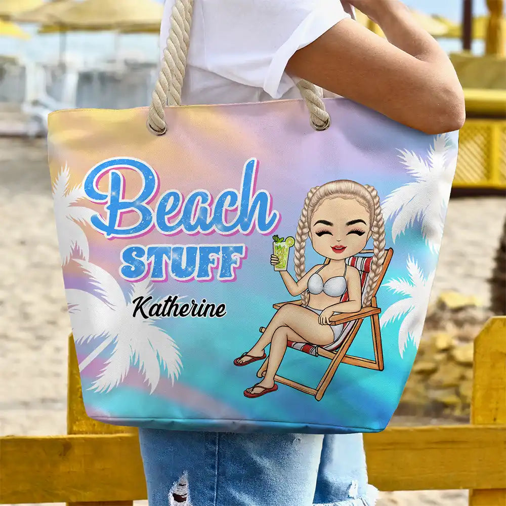 Beach Stuff Summer - Personalized Beach Bag - Image 3