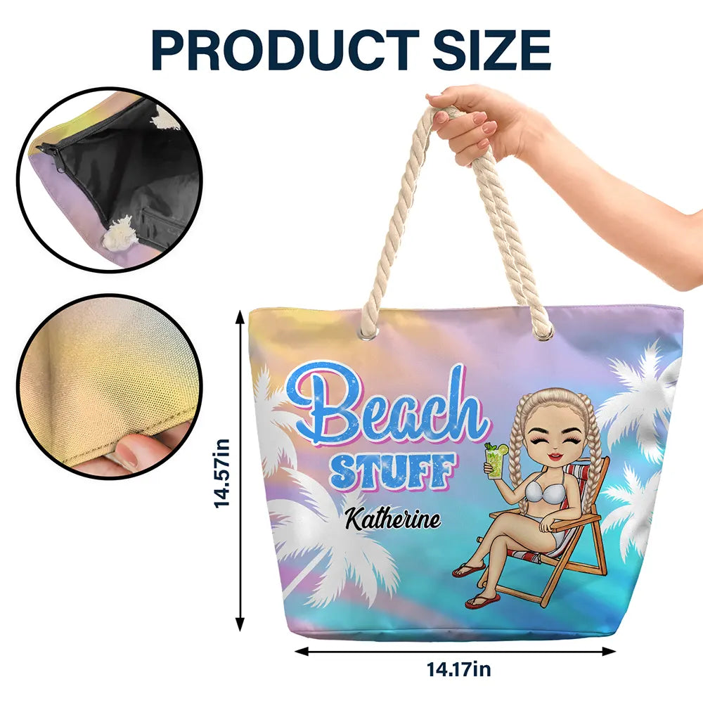 Beach Stuff Summer - Personalized Beach Bag - Image 5