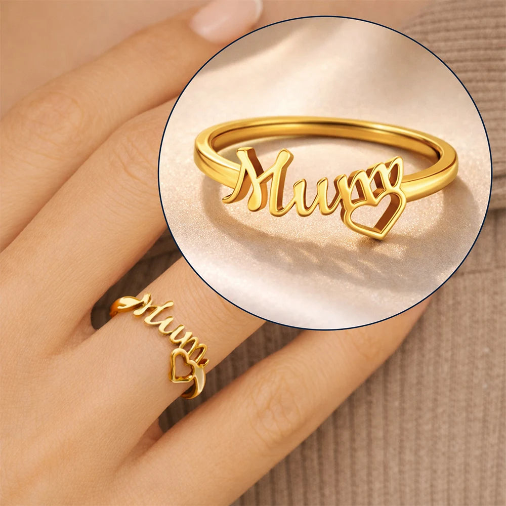 Lovely Ring For Mum And Grandma - Personalised Custom Shaped Ring