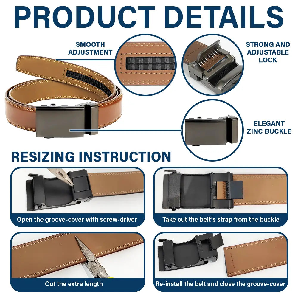 I Promise I'll Always By Your Side - Personalized Leather Belt With Engraved Buckle - Image 4