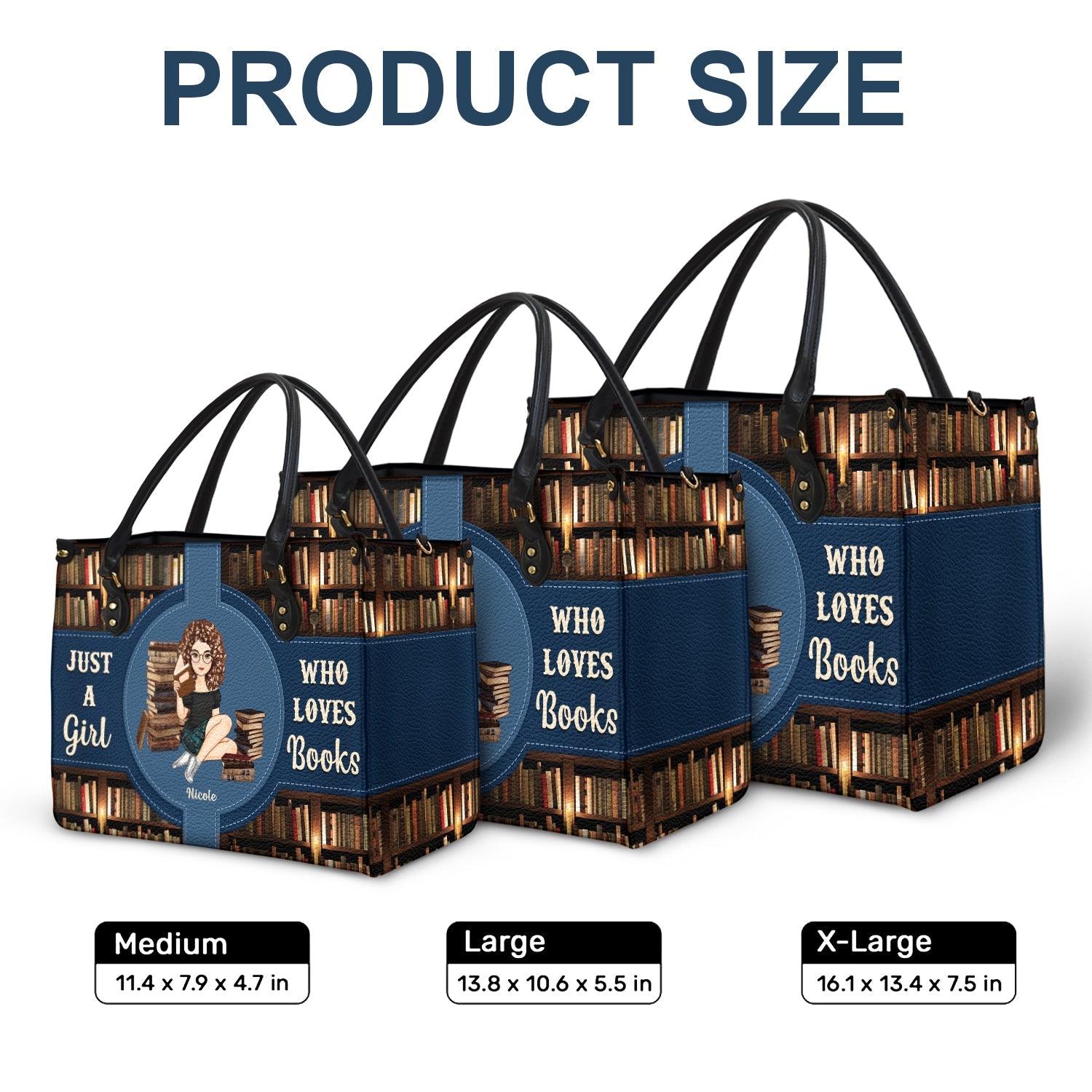 Just A Girl Who Loves Books - Gift For Reading Lovers - Personalized Leather Bag - Image 6