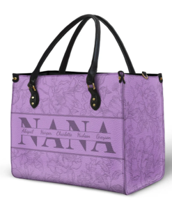 Alternative view of Mom Floral Design Trendy Bag - Personalized Leather Bag